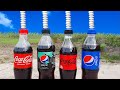 Coca Cola, Coca Cola Zero VS Pepsi, Pepsi Lime Mint VS Mentos Strong