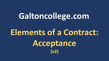 Elements of a Contract: Acceptance