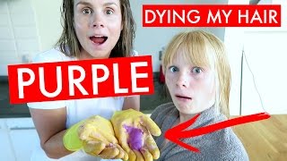 Mum dyes my hair PURPLE! *gone wrong* | Family Fizz