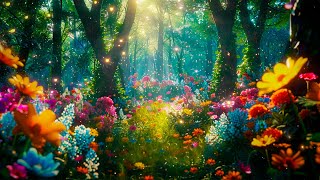 Beautiful Flower Forest 🌼🌸 Soothe The Soul, Cure Insomnia, Heals The Mind With Magical Flute Music