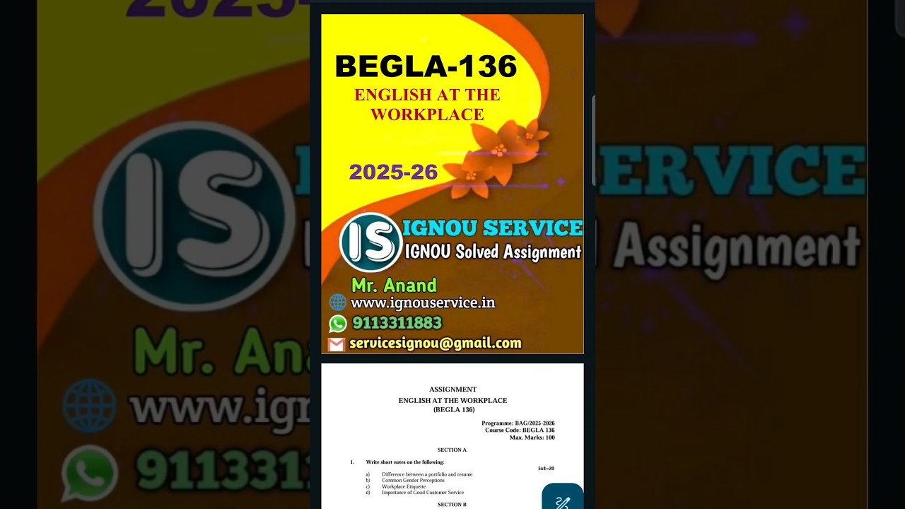 BEGLA-136 Solved Assignment 2025-26 