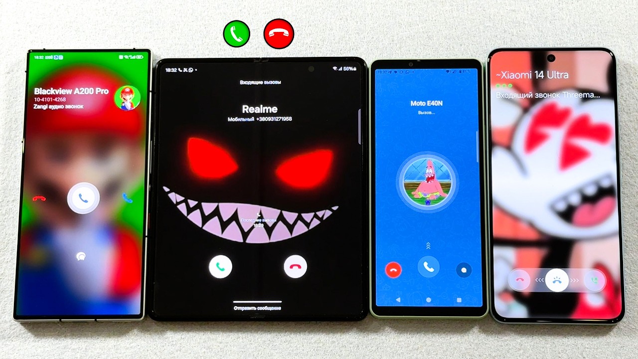 Redmagic 9 Pro + Z Fold 4 + Sony Xp10 V + Redmi Note 15 Pro Zangi vs Bip vs Threema Incoming Call