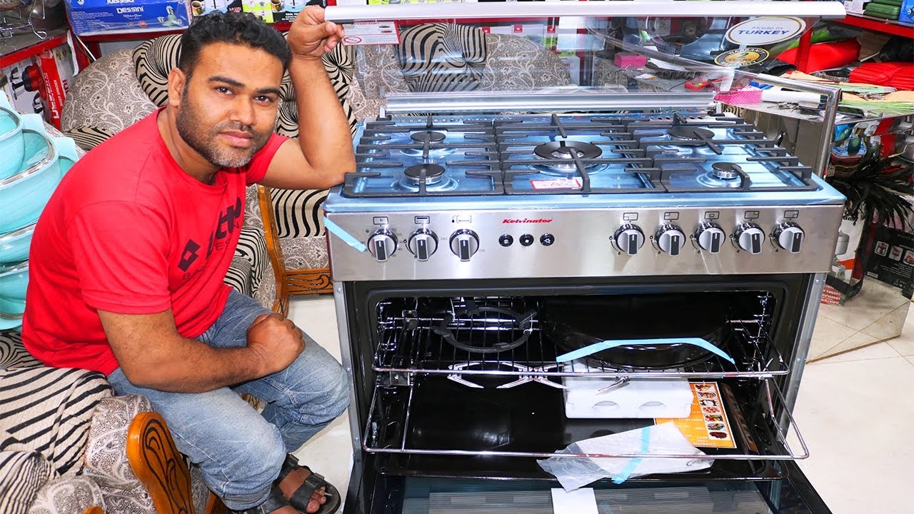 উন্নতমানের ৫ বার্নার গ্যাস ওভেন উপরে চুলা নিচে ওভেন 5 Burner Gas