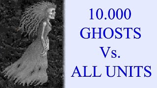 10.000 Ghosts Vs. Knight, Barbarian, Sorceress and Warlock units - Heroes of Might and Magic I
