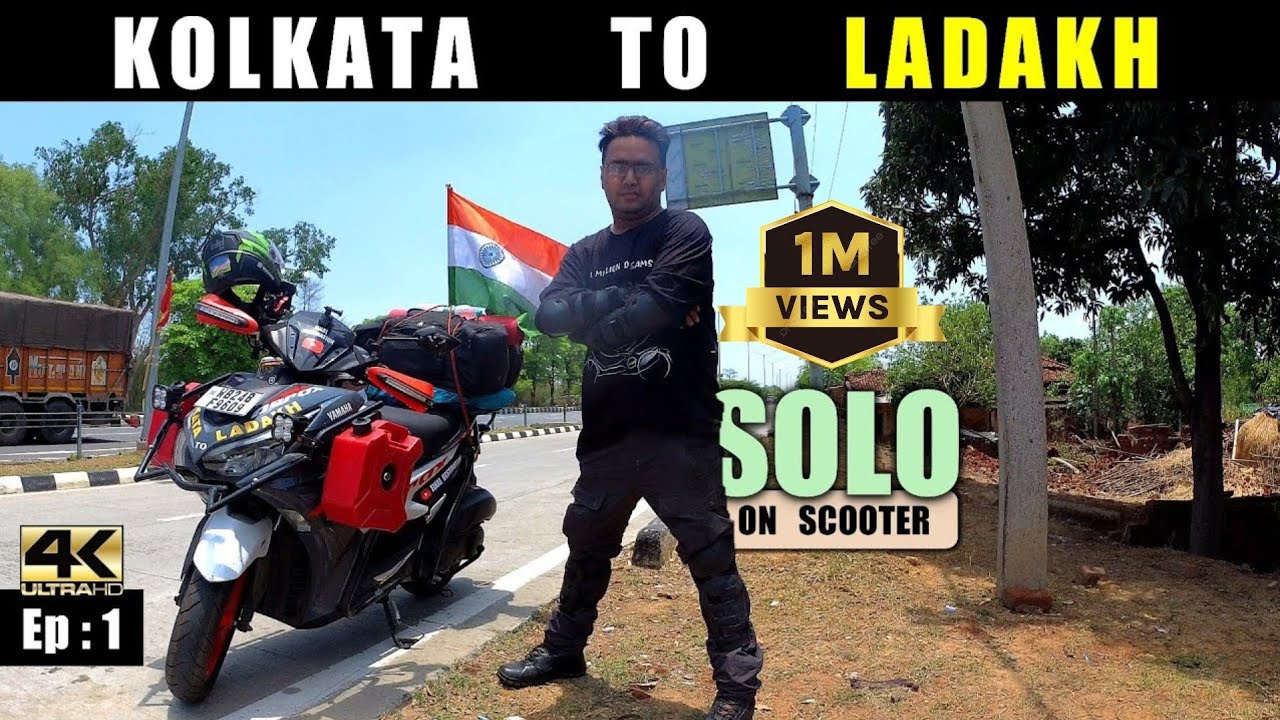 1️⃣ : Kolkata to Ladakh ride Solo on Scooty | Reached Varanasi | Ladakh on Aerox 