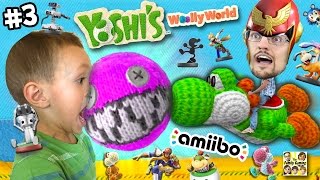 Dad & Chase play YOSHI'S WOOLY WORLD #3: No Pokemon Animals can Cross! (More FGTEEV Amiibo Action!)