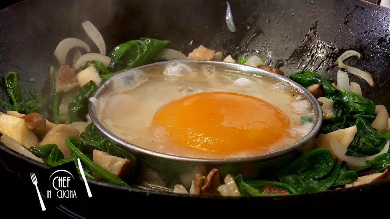 Chef in Cucina - Uovo d'oca, orapi, cipolla bianca, cardoncelli e pecorino