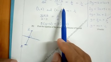 KCSE 2018 - EQUATION OF A LINE