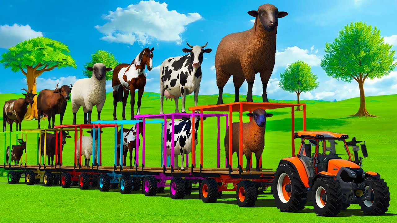 MASSIVE CONVOY TRANSPORT WITH SHEEPS, COWS, BUFFALO, GOATS & HORSES - FS25