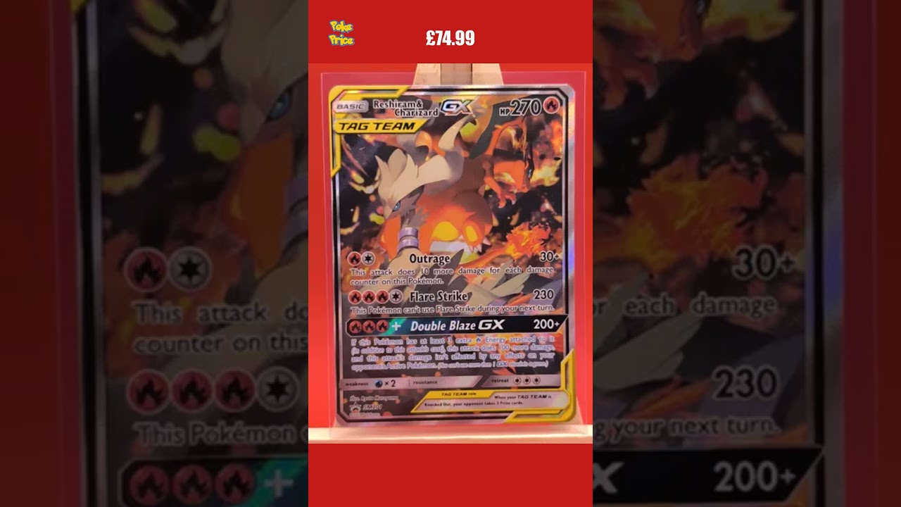 Reshiram & Charizard GX SM201 Tag Team Alternate Art Full Art Promo Pokemon Card