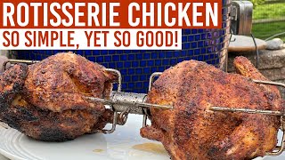 Kamado Rotisserie Chicken on a Komodo Kamado