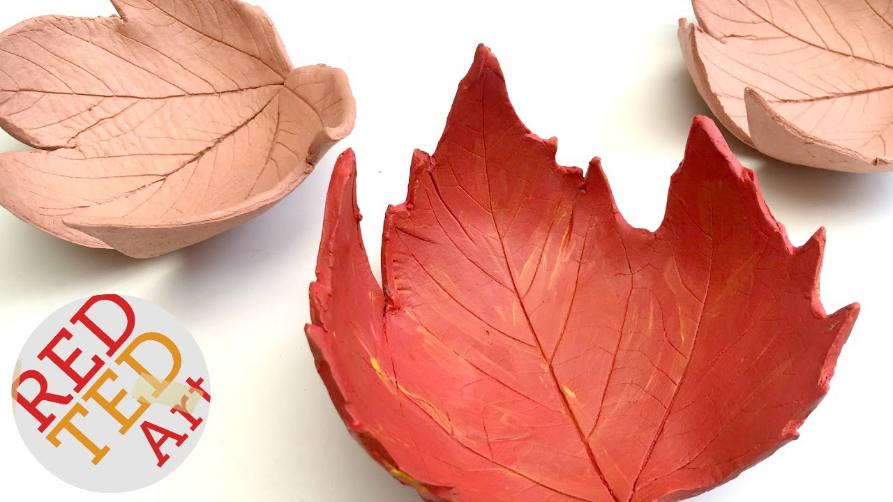 how to make autumn leaf bowls guest post red ted art s blog clay crafts diy clay crafts easy fall crafts