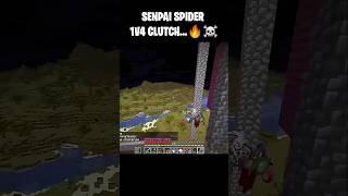 Senpai Spider 1V4 Manhunt Clutch With Mace...☠️ #shorts  #minecraft #senpaispider
