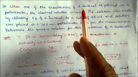 Specific rotation -1:Question On enantiomeric excess Optical Isomers