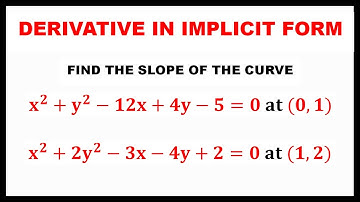 DERIVATIVE IN IMPLICIT FORM || FINDING THE SLOPE OF THE CURVE