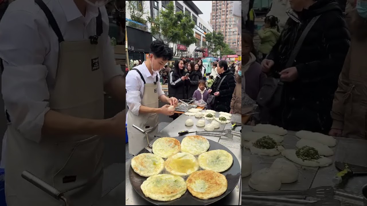 0葱油饼 #夜市 #夜市小吃 #美食 02-19-1 #streetfood #麻辣烫 #夜市小吃 #麻辣烫 #夜市小吃 #food