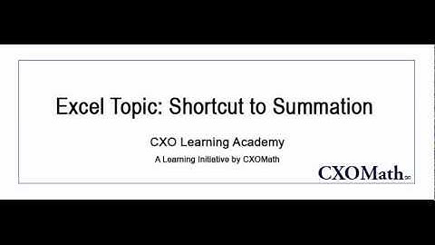 Microsoft Excel AutoSum Shortcut Key
