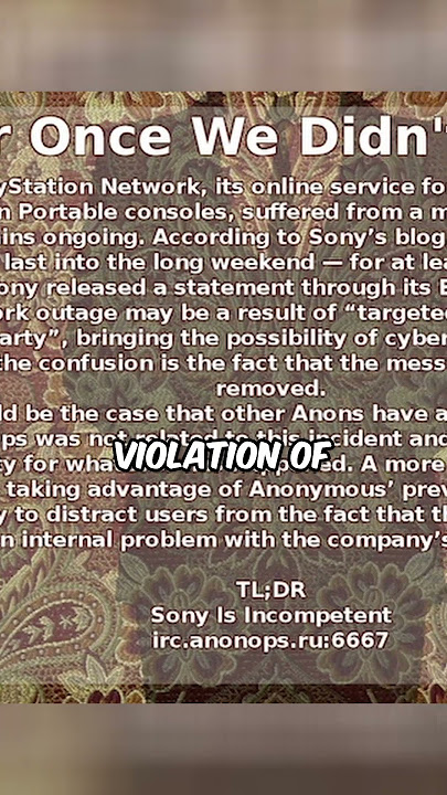 Sony Vs Anonymous 😱| Subscribe 💯
