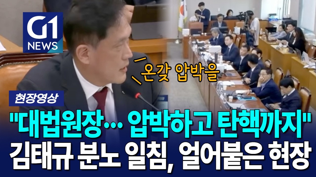 "대법원장··· 압박하고 탄핵까지" 김태규 분노 일침, 얼어붙은 현장 [G1현장영상]
