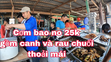 Cơm Phần ngoài lộ đông khách ăn giá 25k bao no rau chuối chén canh ăn thoải mái ở vùng quê hẻo lánh 