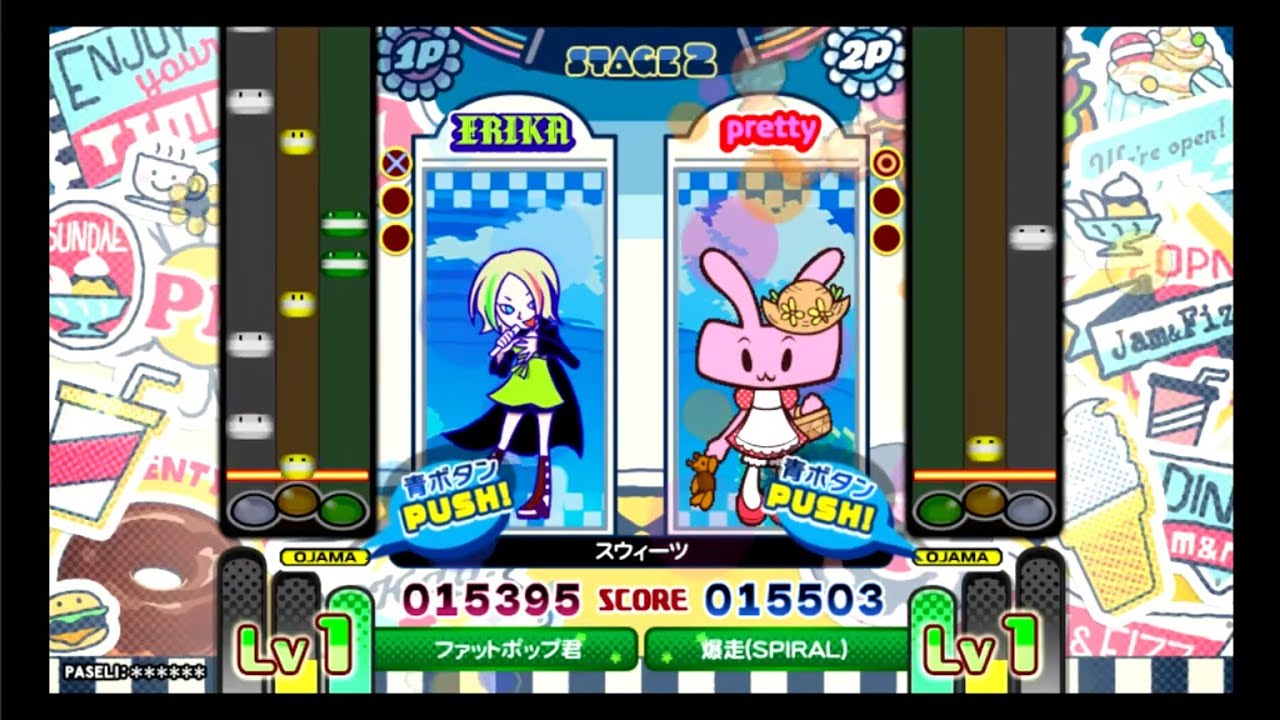 ポップンミュージック] バトルモードでプリティの担当曲3連奏 [pop'n