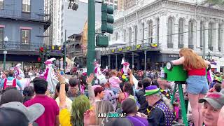 Bourbon Street and the French Quarter on Mardi Gras Saturday