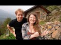 Family Builds Stone Cabin in the Mountains Together.