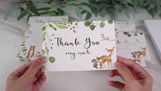 Woodland Baby Shower Invitation & Thank You Card Bundle (Set of 25) | Kate Aspen