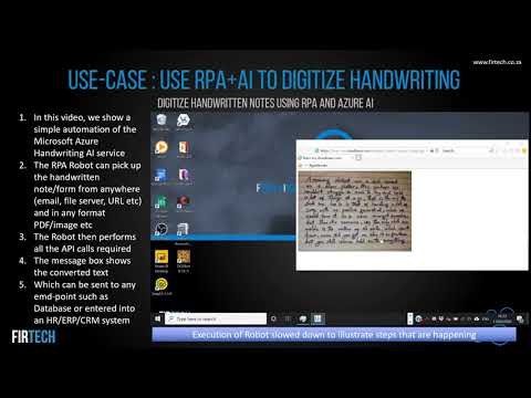 UiPath RPA and Microsoft AI - Handwriting Recognition/Digitization