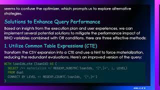 Solving Performance Problems with BIND Variables in Oracle 12.2 Queries Wealth