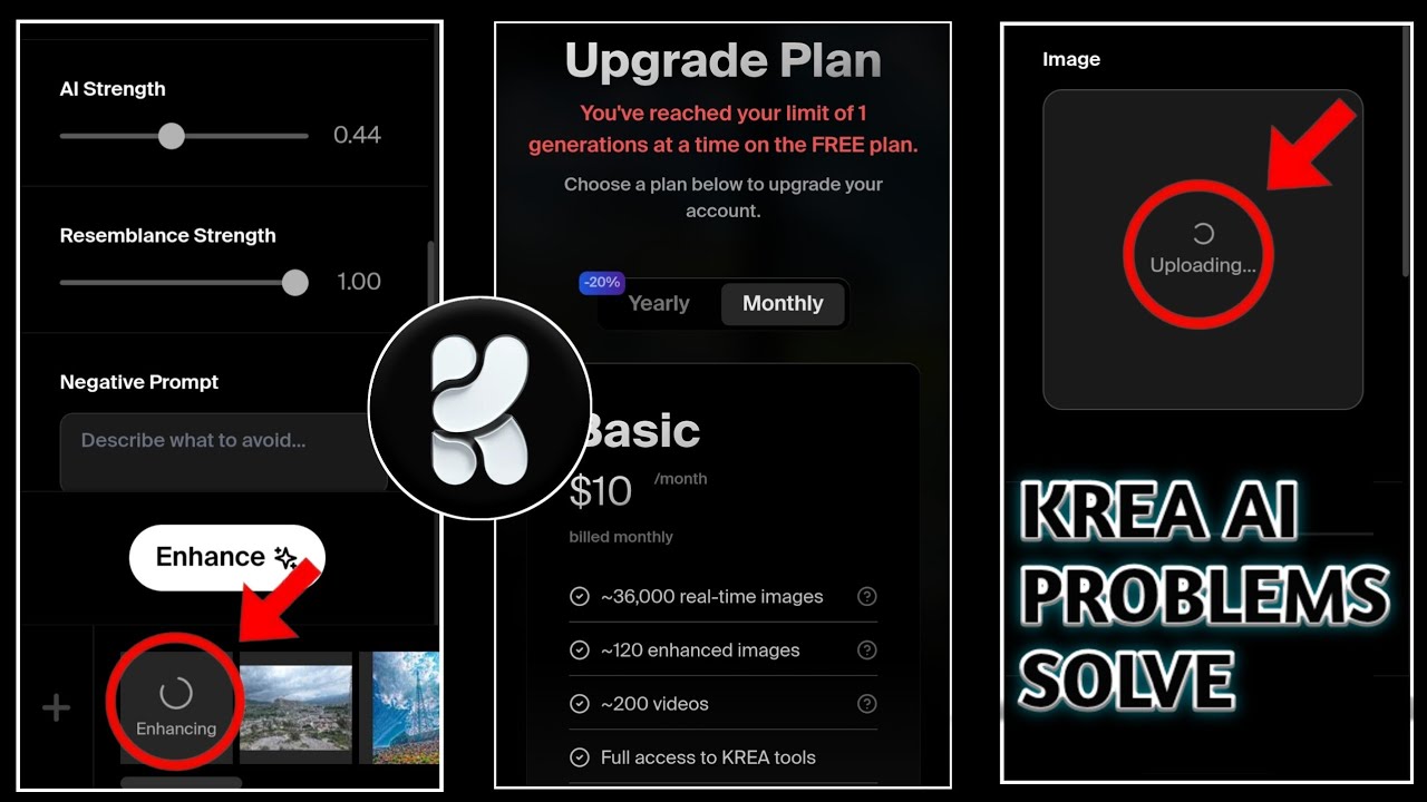 How to solve krea ai enhancing problem | krea ai problems solve in 2 ...
