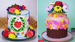 10 Easy Flower Cake Decorating Ideas | How to Make Colorful Cake Decorating for Party | Extreme Cake