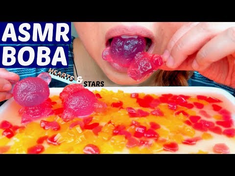 ASMR BOBA Jelly 🐻💕⭐️Bears + Hearts + Stars 먹방 Eating Sounds *No Talking* suellASMR