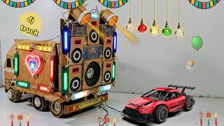 New creative making a dj lighting setup truck at-home kaise banaye| how to make dj lighting truck