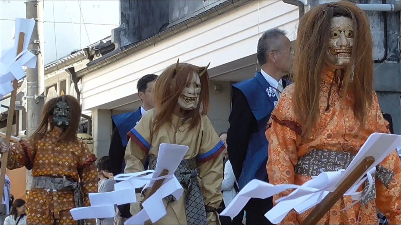 上野天神祭 神幸祭 （ひょろつき鬼の草鞋もへたる鬼行列）2024