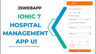 Ionic 7 UI Template Hospital Managment App | Add Pills