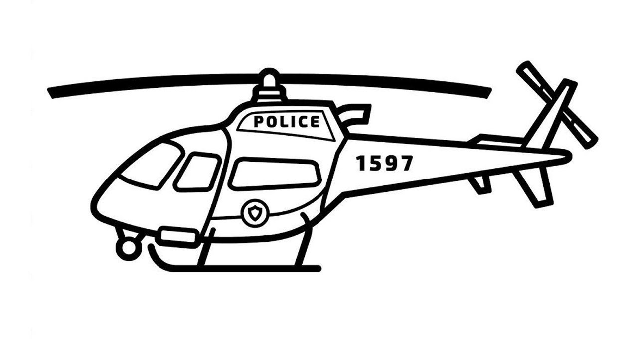 How to Draw a Police Helicopter | Helicopter Drawing Step By Step - YouTube