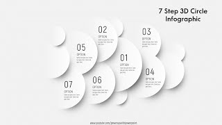20.[PowerPoint] Create 7 Step 3D Shadow effect Circlular Design|Vector Infographics|Free PPT