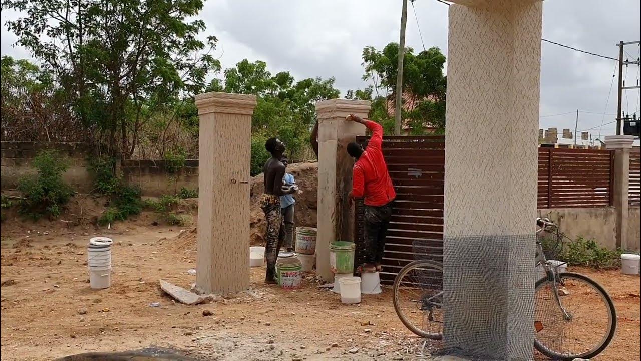 THIS GRAFFIATO PAINTING LOOKS BEAUTIFUL BUILDING IN GHANA YouTube