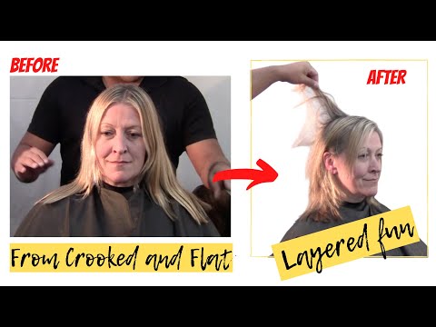 her-hair-was-accidentally-cut-shorter-on-one-side---fixer-upper-makeover---how-to-cut-layers