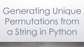 Generating Unique Permutations from a String in Python
