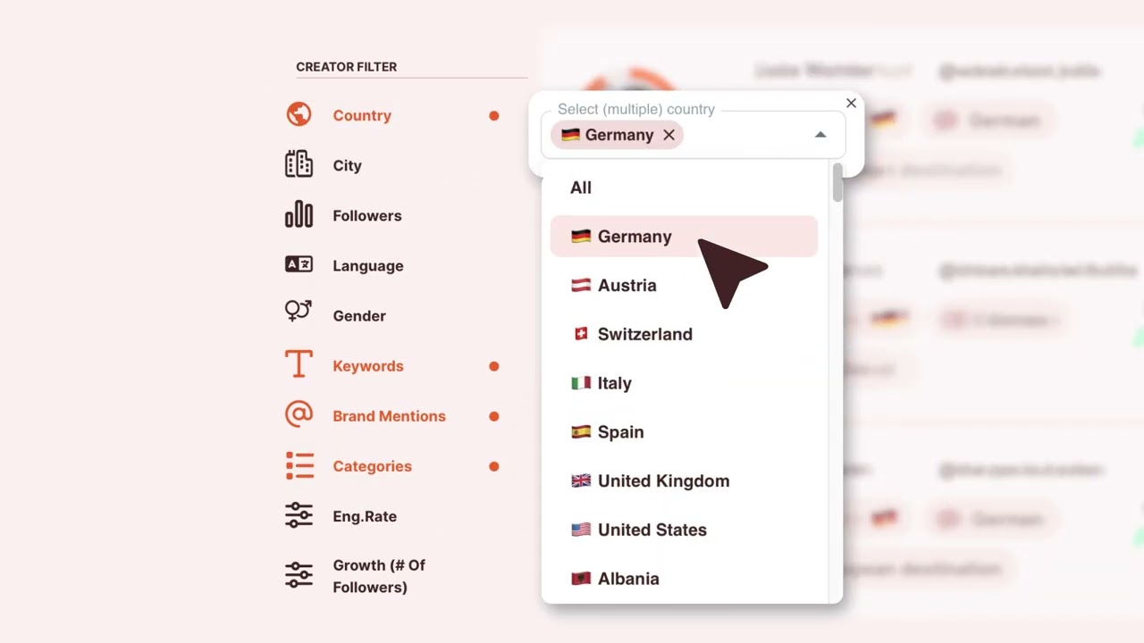 influData Influencer Suche