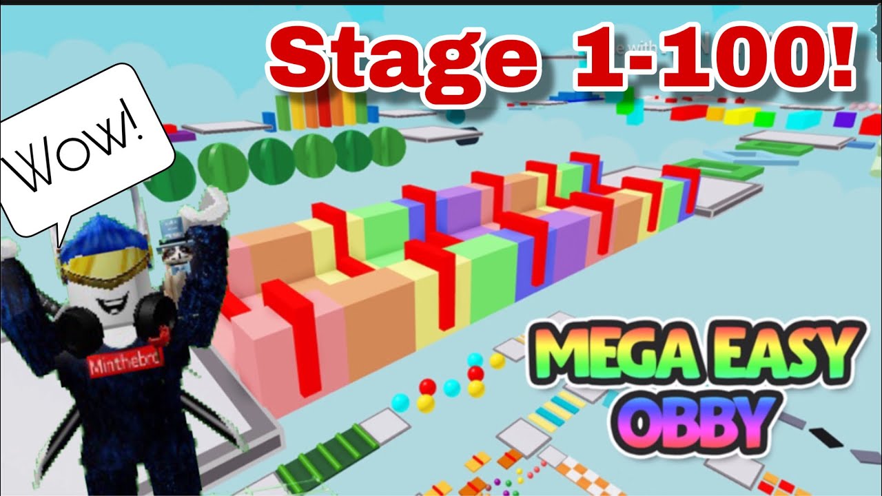 Stage 1 to 100 Mega Easy Obby (gameplays) - YouTube