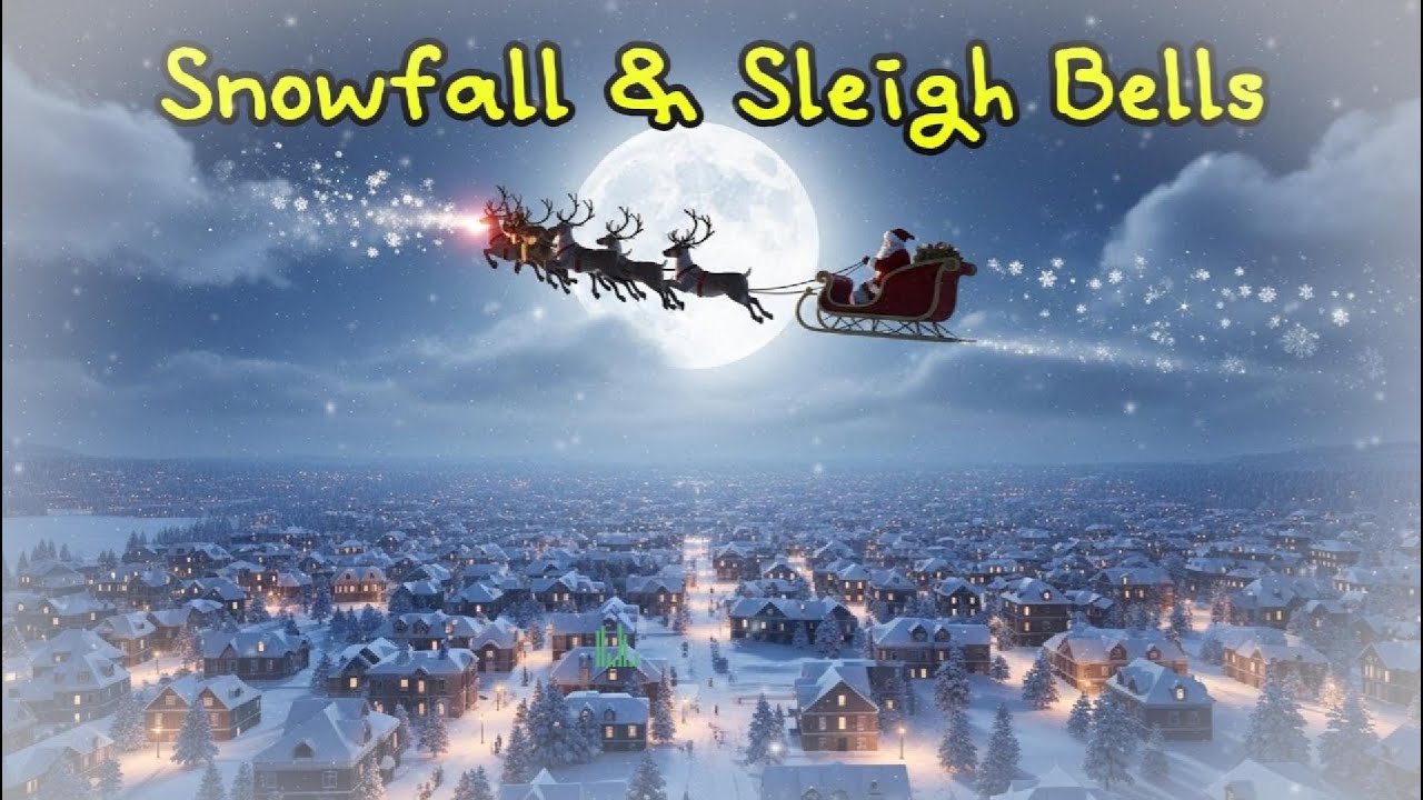 Snowfall Sleigh Bells 🦌🎄 | Christmas Song for Kids | Santa & Sleigh ...