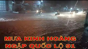 Cần Thơ Mưa kinh hoàng ngập quốc lộ 91