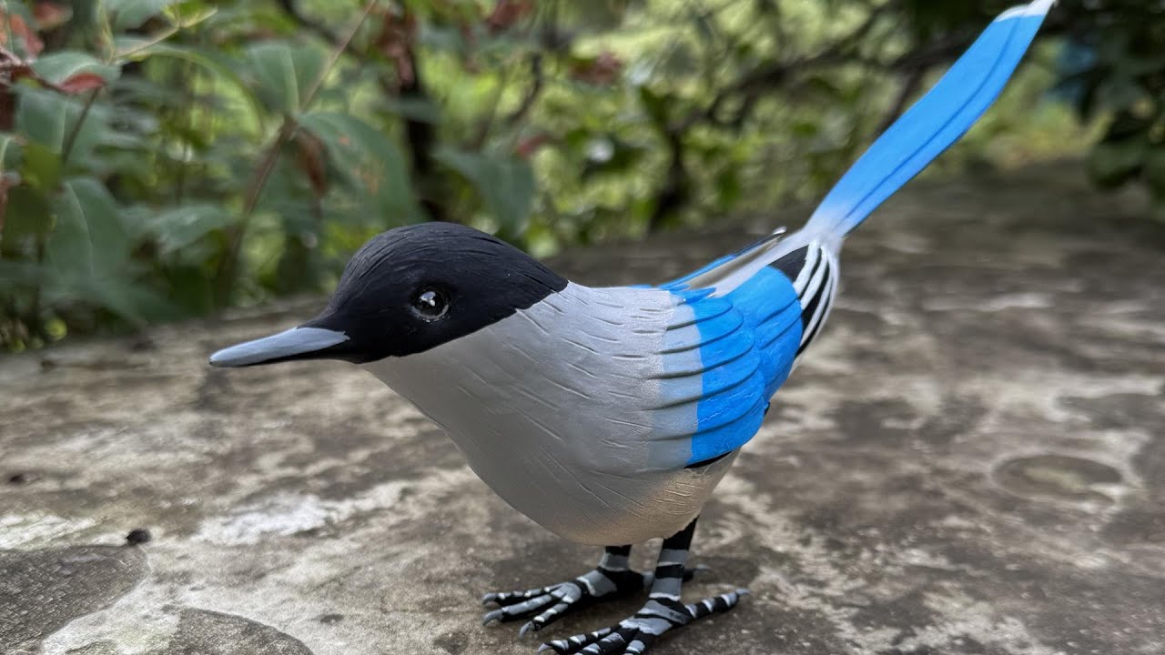 Azure-winged Magpie/Cyanopica cyanus/made of clay /粘土做个灰喜鹊