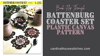 Battenburg Coaster Set Plastic Canvas Pattern Book Flip Through Video