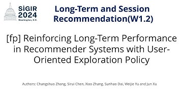 SIGIR 2024 W1.2 [fp] Reinforcing Long-Term Performance in RecSys User-Oriented Exploration Policy