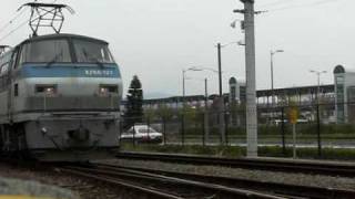 951レ　ＥＦ６６－１２７牽引　清水駅発車　警笛付