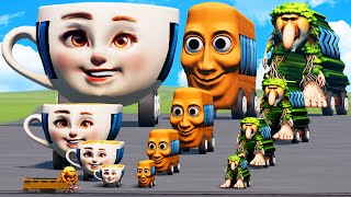 Big & Small Ballerina Cappuccina Bus Vs Tung Tung Sahur Bus Vs Brr Brr Patapim Bus Beamng.drive